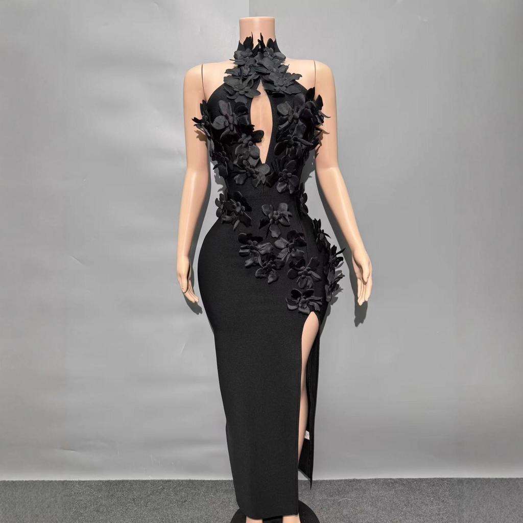 Elegant Högkvalitativ Bandage Halterneck Lågskuren Festklänning