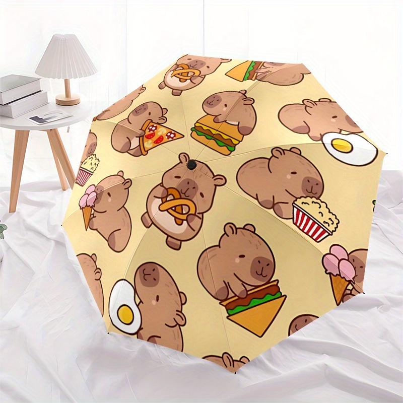 1pc Capybara Pattern Automatic Umbrella 8-Bone Design Compact Gear for Outdoor Travel, Perfect Holiday Gift  y250827024
