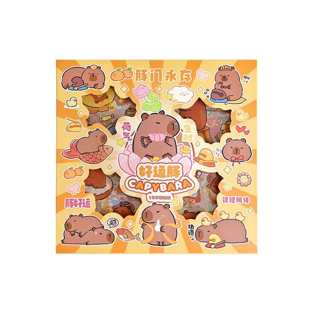 Stationery Capybara Handbook Stickers Cartoon Cartoon Decorative Stickers Cute Capybara Sticker