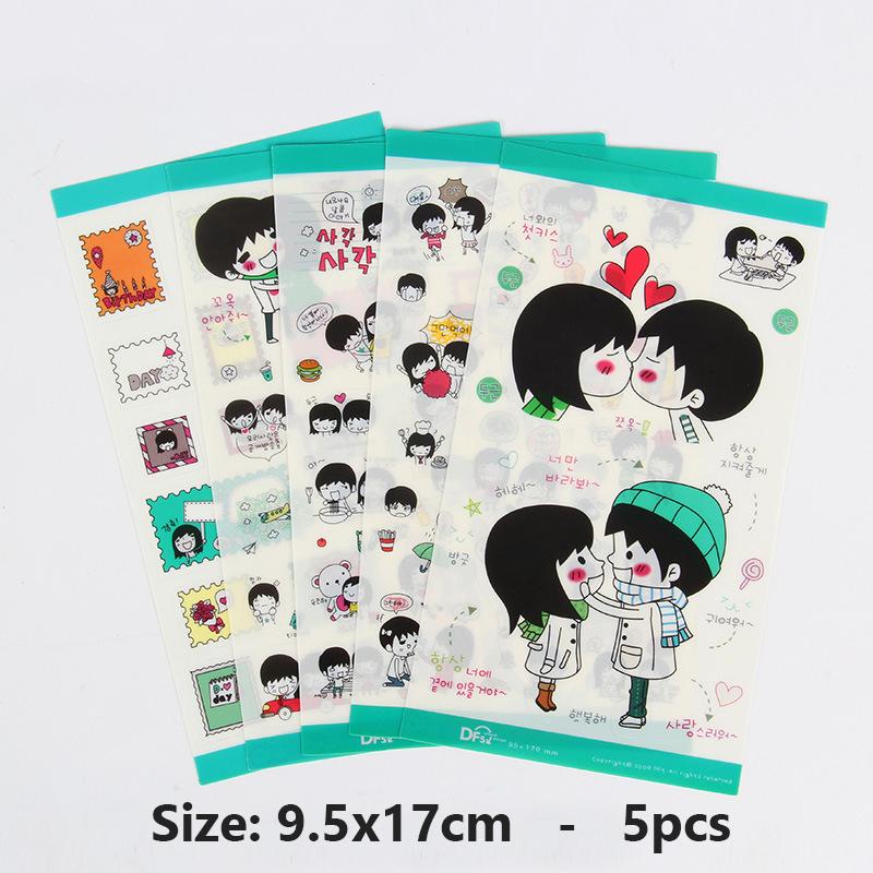

5pcs/6pcs Cute Cartoon Rabbit Animals Sticker PVC Diary Sticker Scrapbook Decoration Stationery Stickers for Cup Mobile Phone