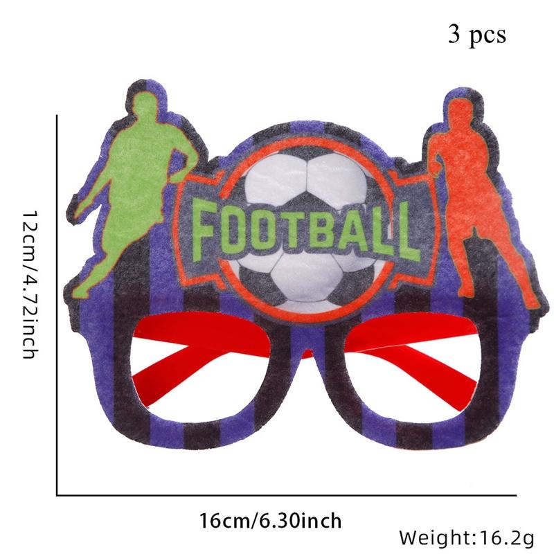 Cartoon Football Themed Party Non-woven Plastic Glasses Children Birthday Party Decorations Football Fan Photograph Props