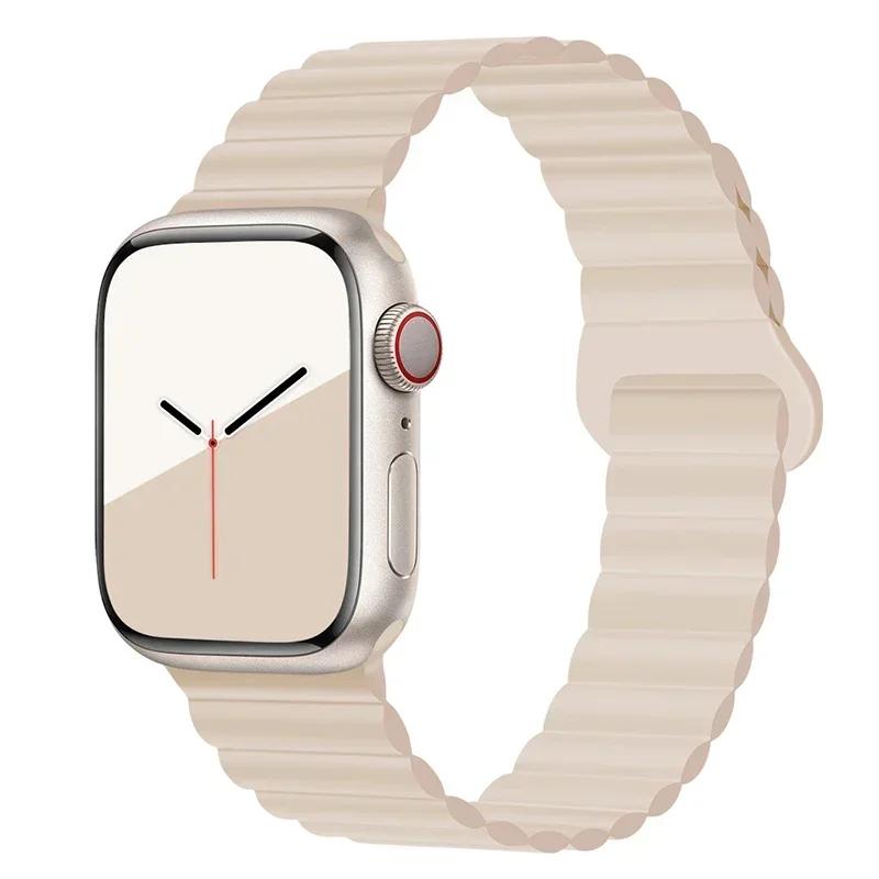 Magnetic Strap For Apple Watch Bands 45mm 38mm 49mm 40mm 42mm 41mm Silicone Sport Bracelet iWatch Series Ultra 9 6 5 7 8 Se 44mm