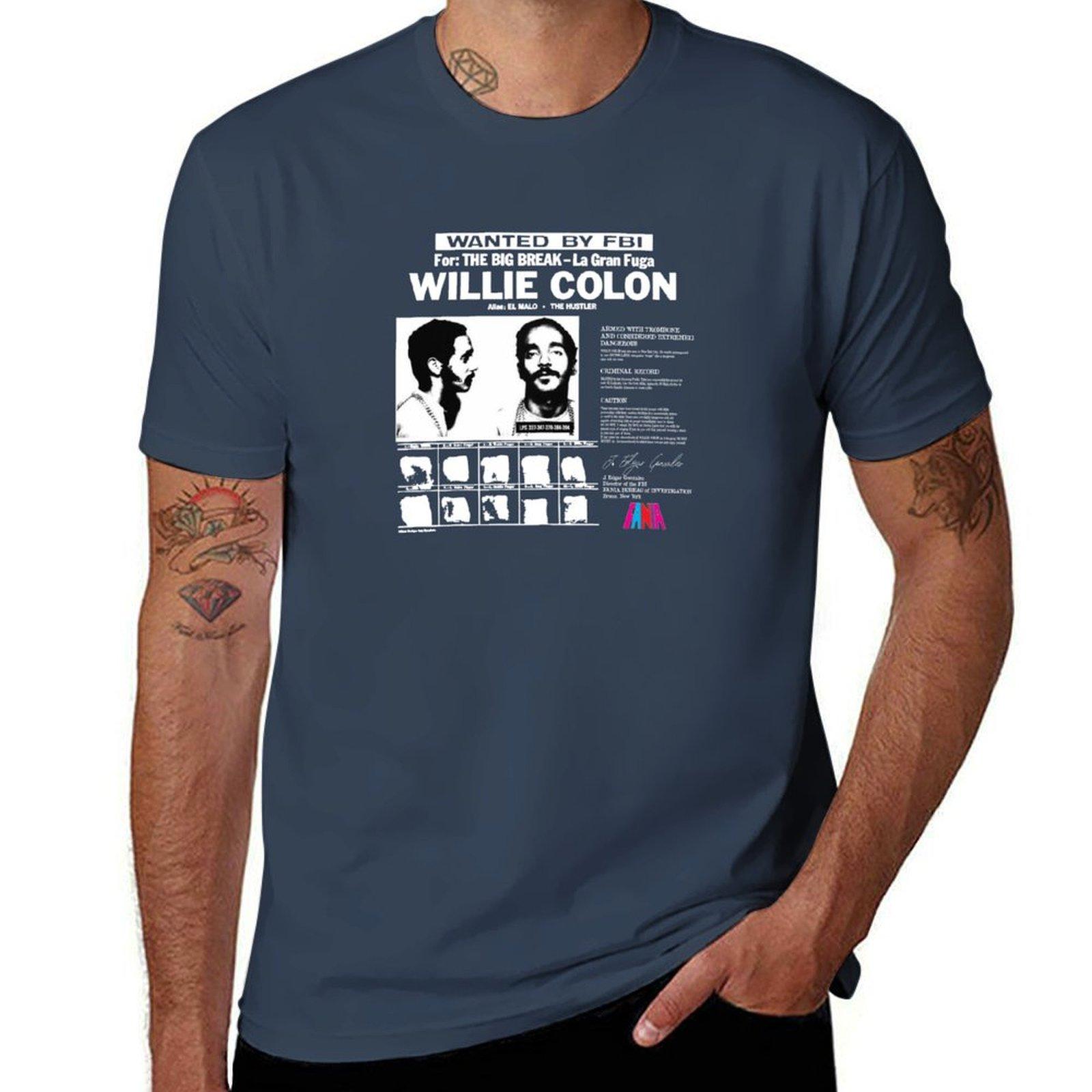 ZheXiong TEE Willie Colon Zwart T-shirt grappige t-shirts anime kleding zwaargewichten grote maten t-shirts voor mannen 3XL