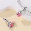 Authentic Copper Charm Bead Charms Luxury Romantic Pink Ladybug Pendant Bead Charms Compatible With Bracelets Diy Women Making Delicate Gift
