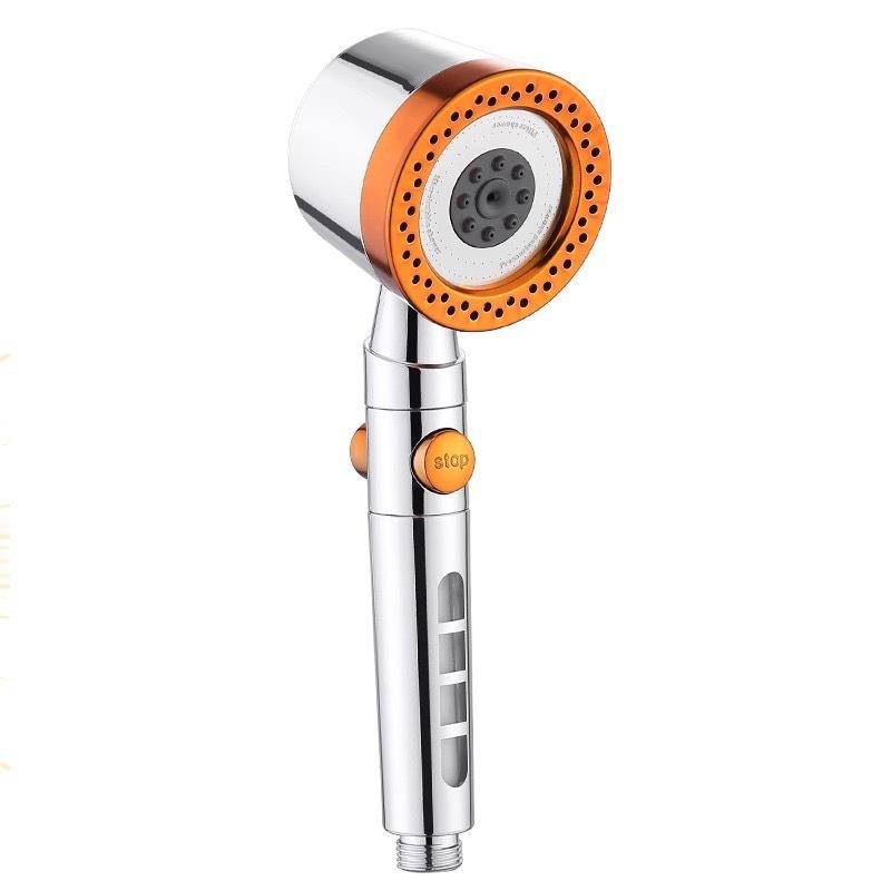 5 Spray ABS Portable Shower Head High Pressure Spa Filtered Shower Heads with Stop Button Universal Bathroom Nozzle