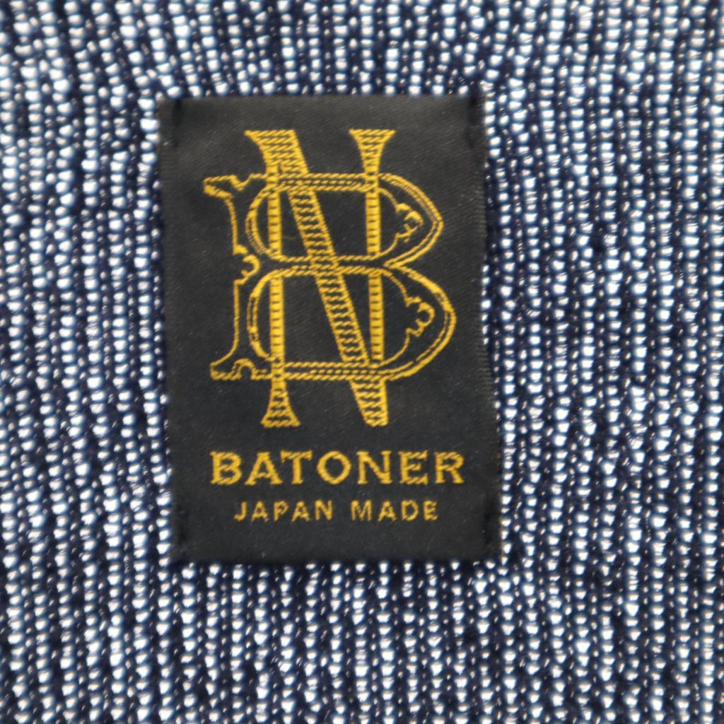 BATONER Made In Japan Linen Blend Long Sleeve Knit Cardigan 1 Navy Men's Used