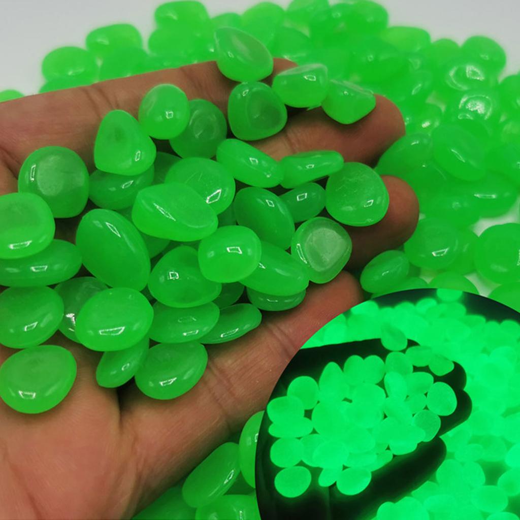 300pcs/bag Outdoor Yard Luminous Stones Garden Pebbles Glow In Dark Fish Tank Aquarium Decoration Natural Crystals Rocks
