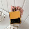 For Samsung Z Flip 6 7 PU Leather Phone Case Ring Folding Anti-Fingerprint Shockproof Protective Cover for Galaxy Z Flip 5 3/4