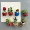 Cartoon Potted Cactus Fridge Magnet Resin 3D Mini Potted Plants Refrigerator Magnet Kitchen Home Office Decoration