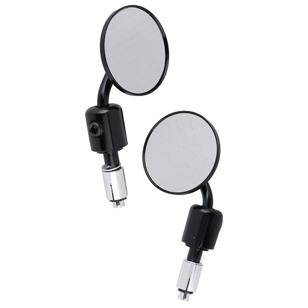 1 Pair 7 8  Round Handlebar Bar End Rear View Mirrors Motorcycle Motorbike Sidemirror Black