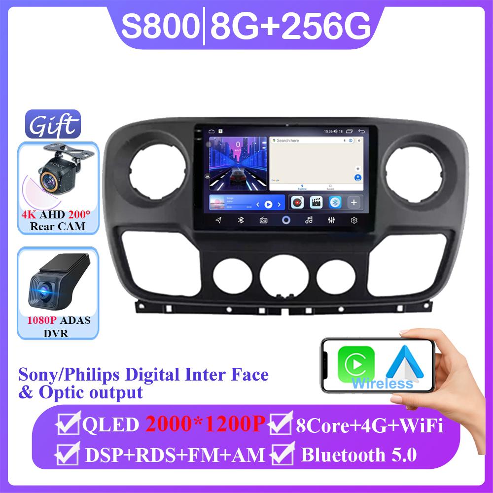 Android 14 For Renault Master Nissan NV400 Opel Movano 2010 - 2021 Wireless Auto Multimedia Player No 2din GPS Navigation Mirror