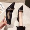 Formal Luxury  Casual Pointed Toe Shoes for Women 2025 On Heeled Pumps Black Ladies Summer Footwear High Heels Vacation