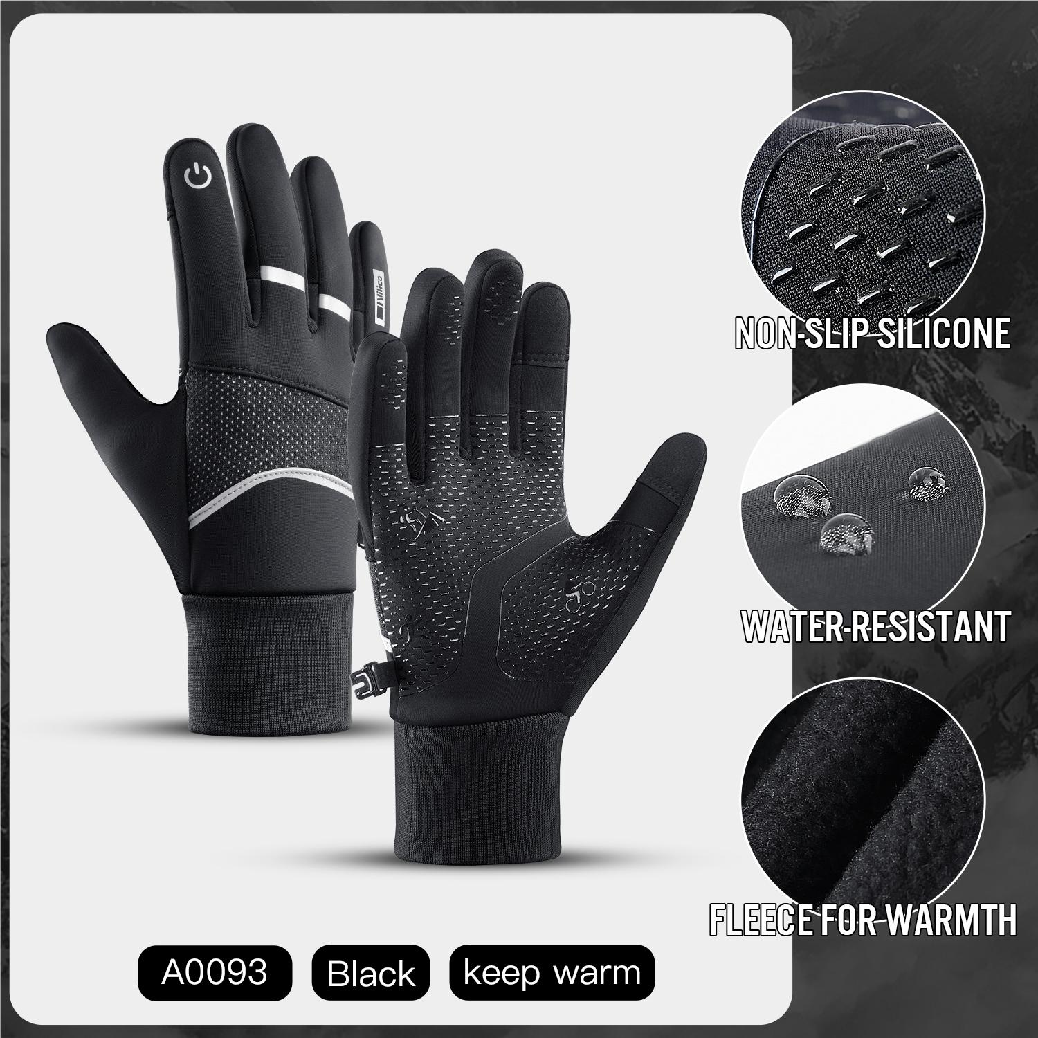 Men s Winter Warm Fleece Cycling Gloves Waterproof Touch Screen Tactical Gloves for Outdoor Riding M