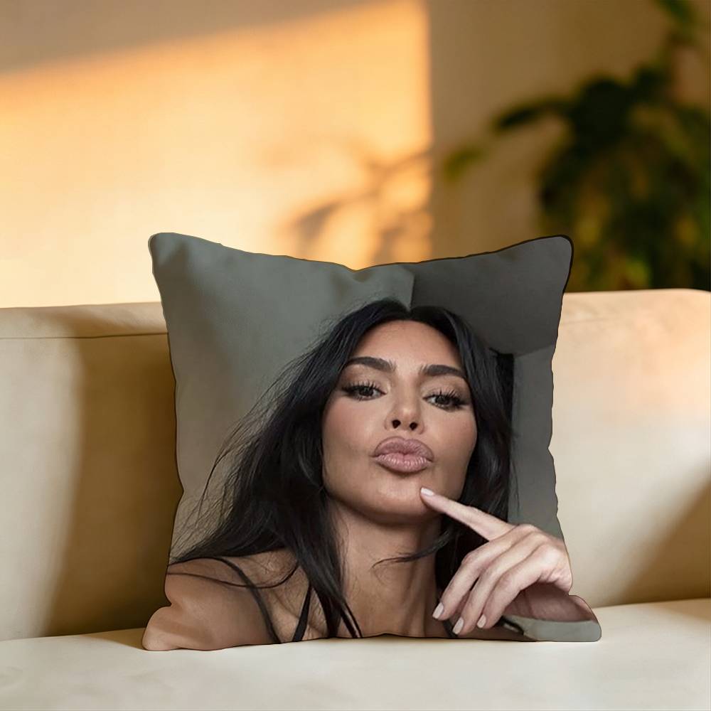 Popular Actress KKim Kardashian Square DoubleSided printed Pillow Case Bedroom Bedside Pillow Sofa Cushion Cover