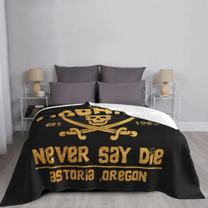 The Goonies Never Say Die Blankets Warm Flannel Gothic Pirate Skull Throw Blanket for Bedroom Office Bedspreads