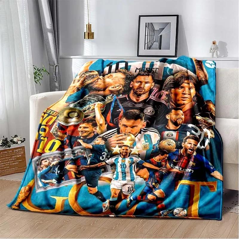 Football Superstar L-Leo-Messi-i Flannel Adult and Children's Blanket Sofa Bed Decoration Blanket Portable Blanket Gift