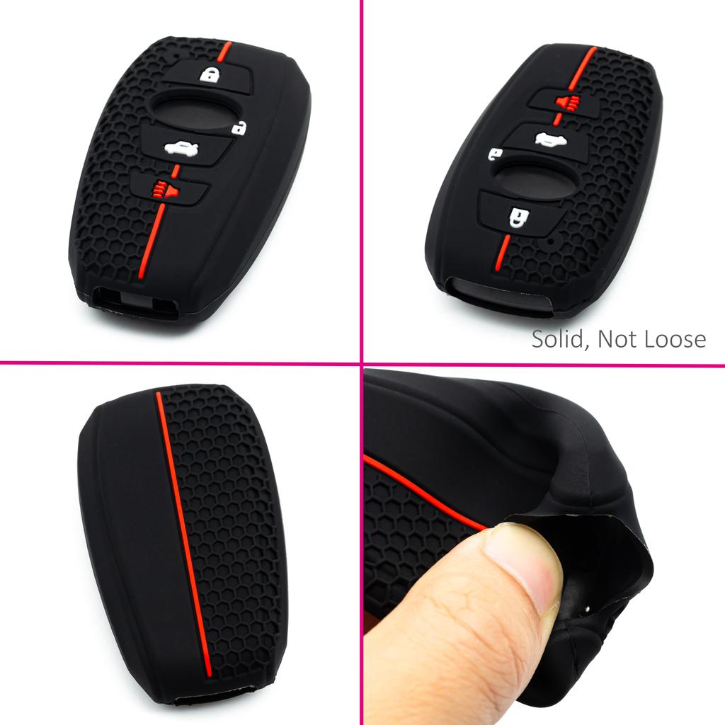 2X Silicone Car Key Fob Cover Case Holder Keychain For Subaru Forester Impreza Crosstrek Outback Xv Ascent Legacy Brz Wrx Gr86