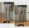 Men's Slim-Fit Woolen Tweed Trousers for Autumn/Winter - Casual Nine-Point Suit Pants