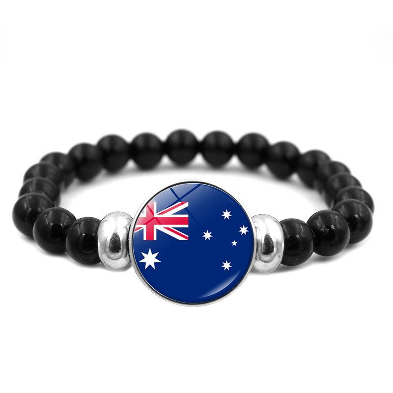 287 Länder Nationalflagge Druckknopf Elastisches Band Perlen Länderflagge Unabhängigkeitstag Perlen Schmuck Perlenarmband