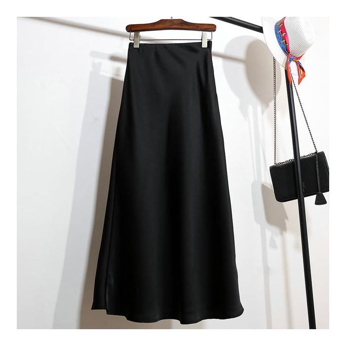 Women's High-Waisted A-Line Satin Skirt, Slimming Tall Fit - 2025 Summer Collection
