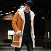 New Fur Integrated Men's Coat Thickened Jacket Imitation Leather Velvet