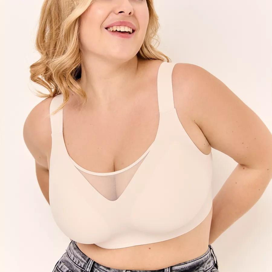 Reggiseno Senza Cuciture Taglie Forti ZON - Minimizzatore del Seno, Supporto Laterale, Senza Ferretto, Design con Colla Gelatinosa