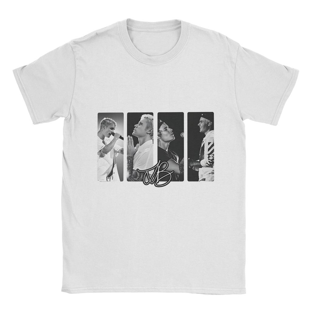 Camisetas Swag de Justin Bieber para Hombre Algodón Puro Camiseta Vintage Cuello Redondo Camiseta Manga Corta Ropa Clásica