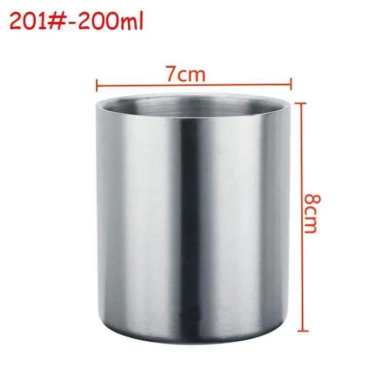 

1 шт. Кружка для кофе с двойными стенками из нержавеющей стали без ручки, пивная кружка, кружки для молока, чая, воды, дорожная, офисная, металлические кружки, бытовая посуда для напитков See the picture