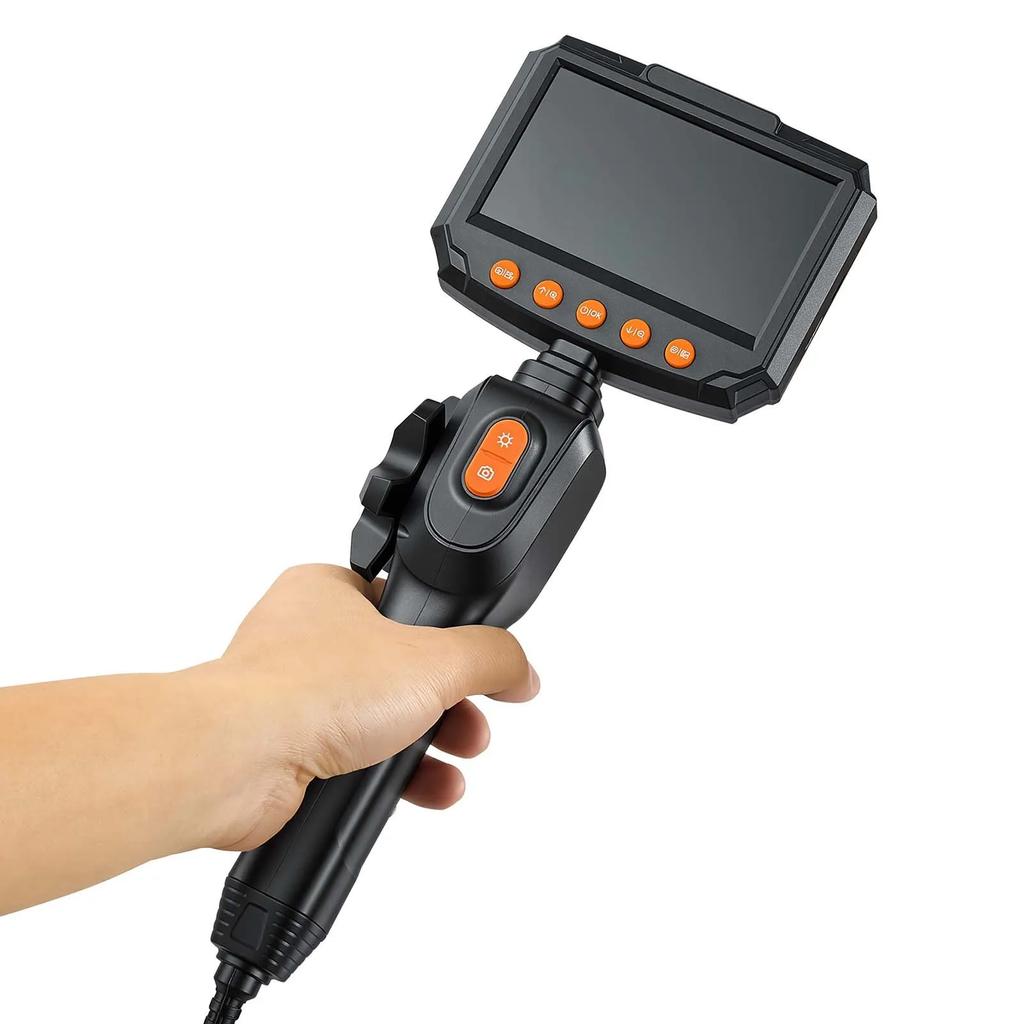 VEVOR Articulating Endoscope with Light, Two-Way Articulated Borescope Camera, 4.3" HD IPS Screen, 1280 X 720 Lens, 8X Zoom