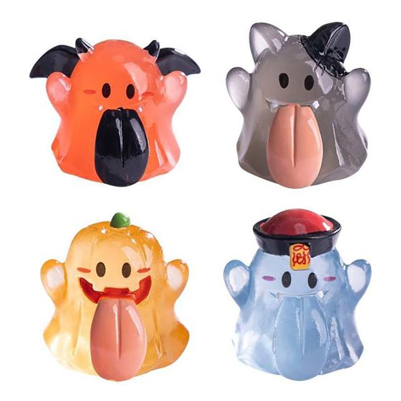 New Halloween Luminous Big Tongue Ghost Doll Diy Decoration Hanging Accessories Micro Landscape Small Ornaments