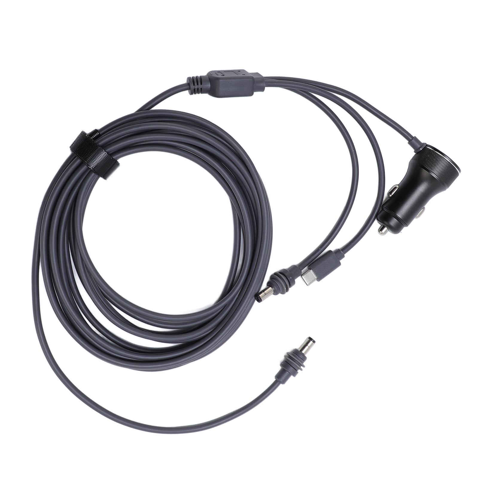 

3 in 1 Power Cable USB C Car 18AWG 48W PD30W QC3.0 Power Supply Adapter 6.6ft Cable for Dish , Portable, Heatproof