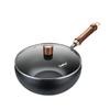 Depeck Grumman Large Capacity Iron Wok with Glass Lid