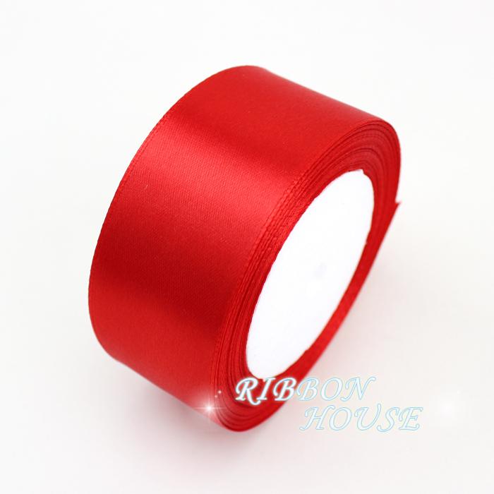 (25 Yards/roll) 2'' 50mm Red Ribbon Decoration Single Face Satin Ribbons Gift Christmas Wedding DIY Handmade