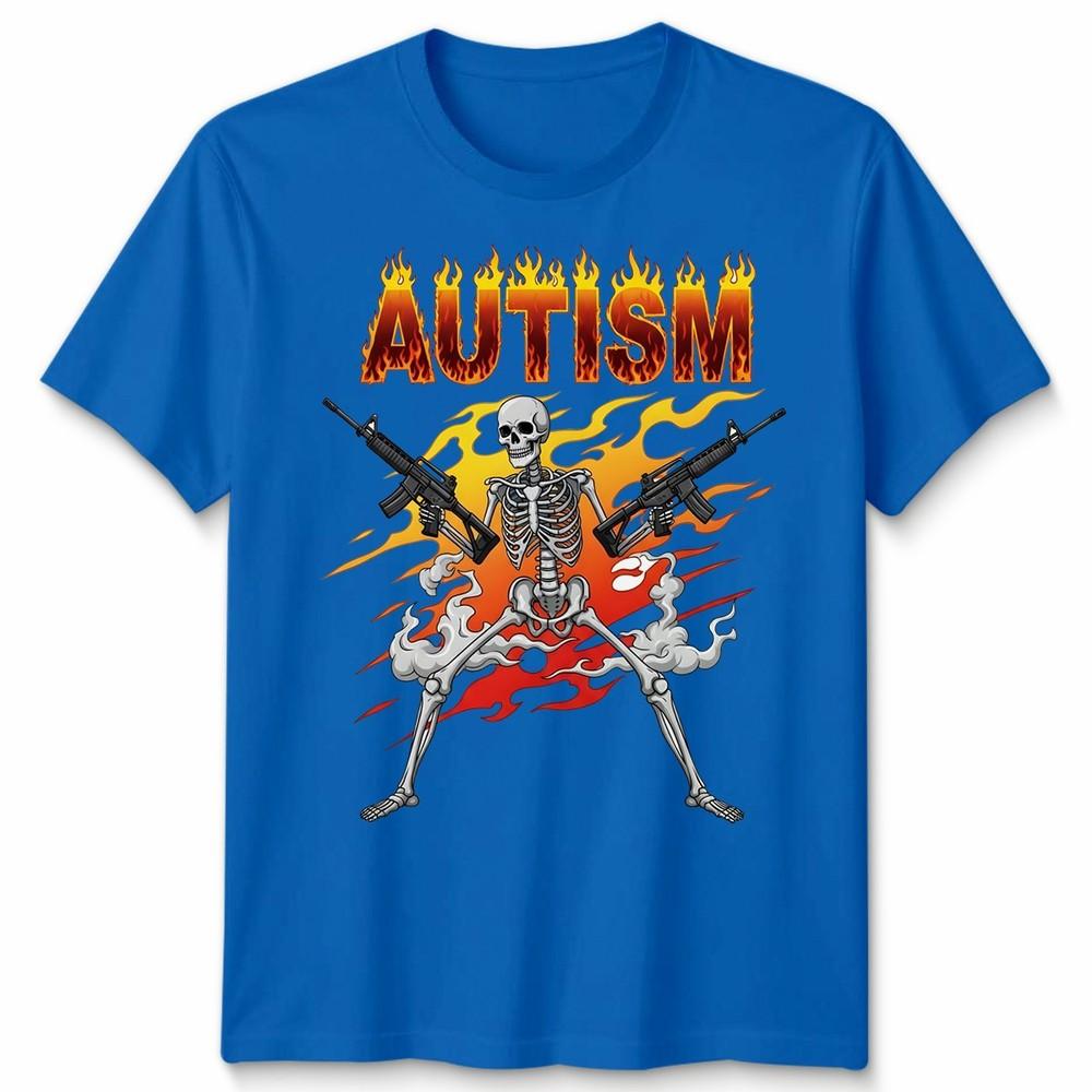 Retro Autism Skeleton Meme Funny Unisex Tshirt