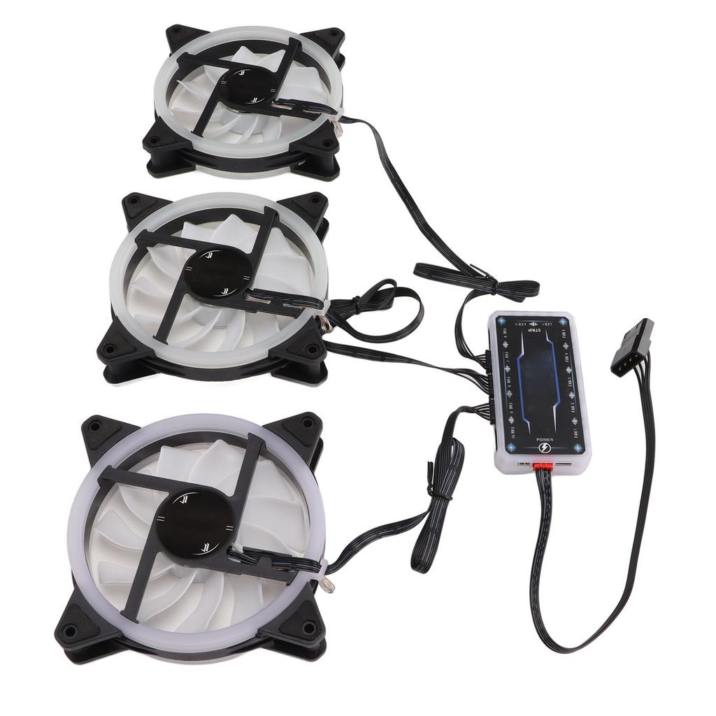 CPU Fan 11 Blades RGB Colorful Enhanced Frame Design Shockproof Silent Strong Heat Dissipation Cooling Fan DC 12V