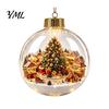 Transparent Festive Globes Glowing Clear Christmas Ball Ornament, Light Up Story Decoration with Warm LED Decorative Garland Accents Light,