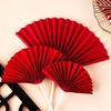 Chinese Style Red Sunflower Folding Fan Cake Topper