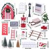 Tiny Openable House Door Decoration Miniature Dollhouses Model Christmas Gnomes Scene For Holiday Shelf Decoration HX6C