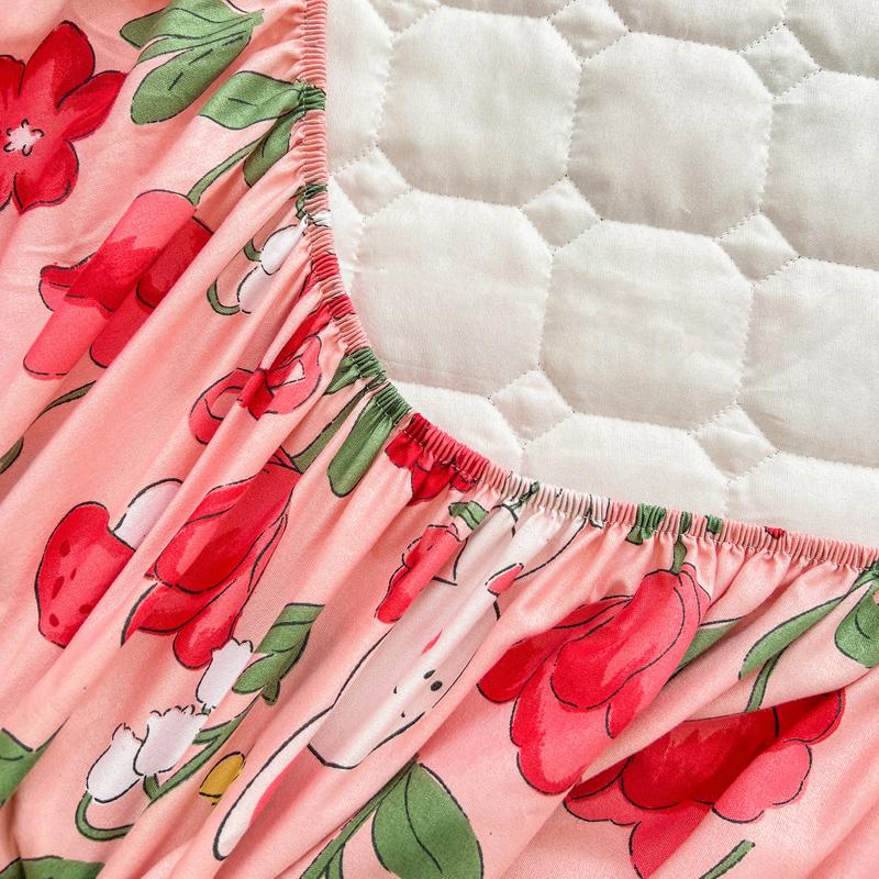Copriletto Bonenjoy Stile Floreale Copriletto Morbida Biancheria da Letto Adulti Bambini Lenzuolo con Elastico fundas de colchón(Nessuna federa)