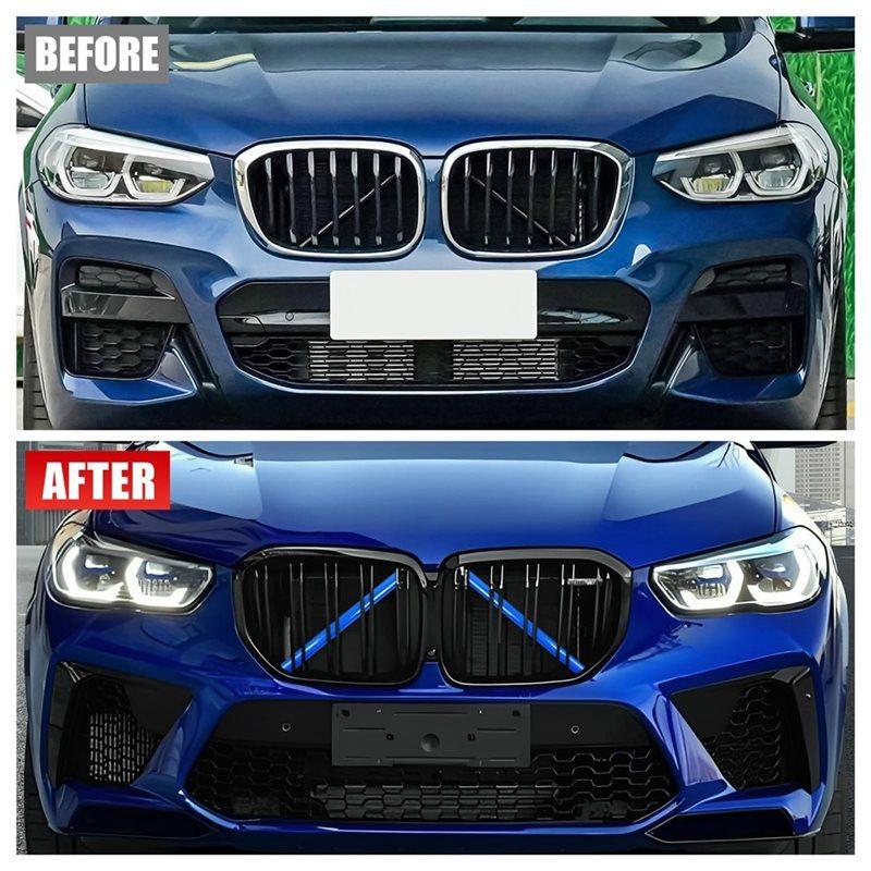 Grill Stripes Ert Trims For BMW X3 G01 X4 G02 X5 G05 X6 G06 Front Grill Wrap Covers Accessories Blue