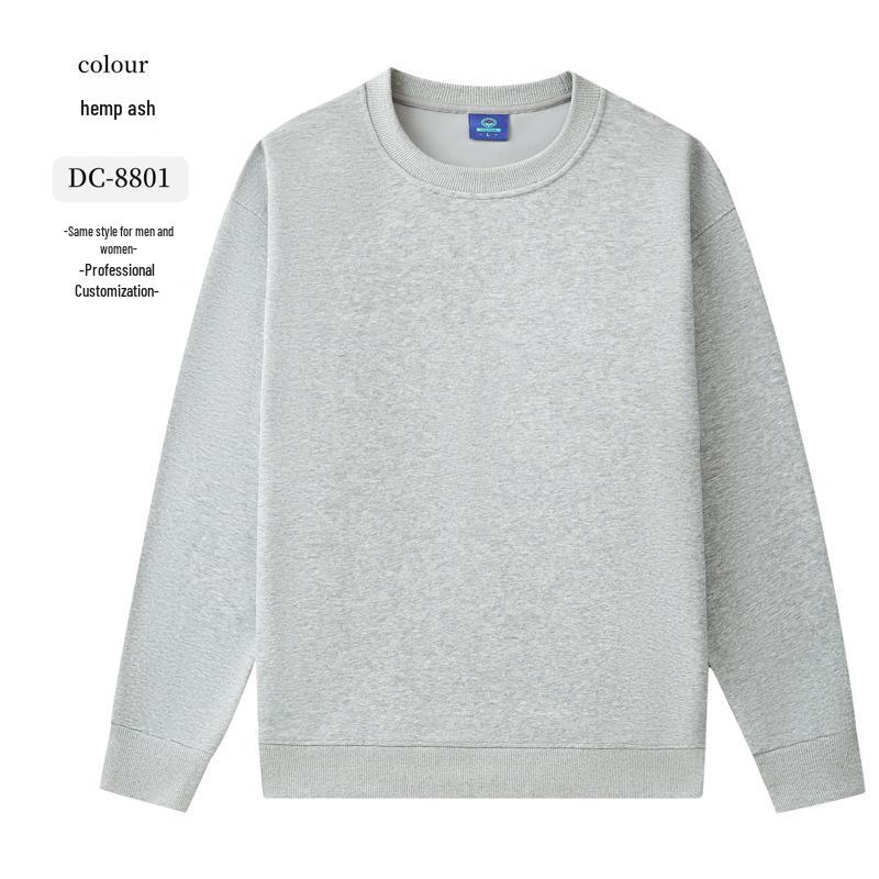 Dark Green Cotton Hoodie with Logo: Corporate Team or Class Uniform, Long Sleeve, Round Neck for Autumn/Winter.