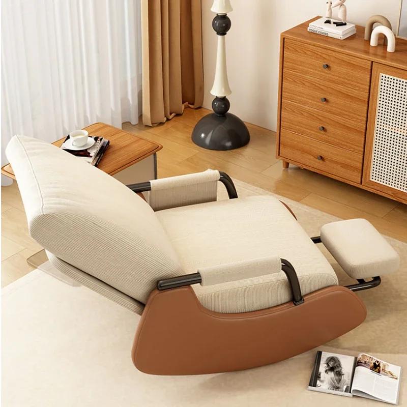 Leisure Time Rocking Chair Luxury Nordic Furniture Modern Armchair Metal Lazy Bedroom Home Living Room Sofa Lounge Accent Chairs