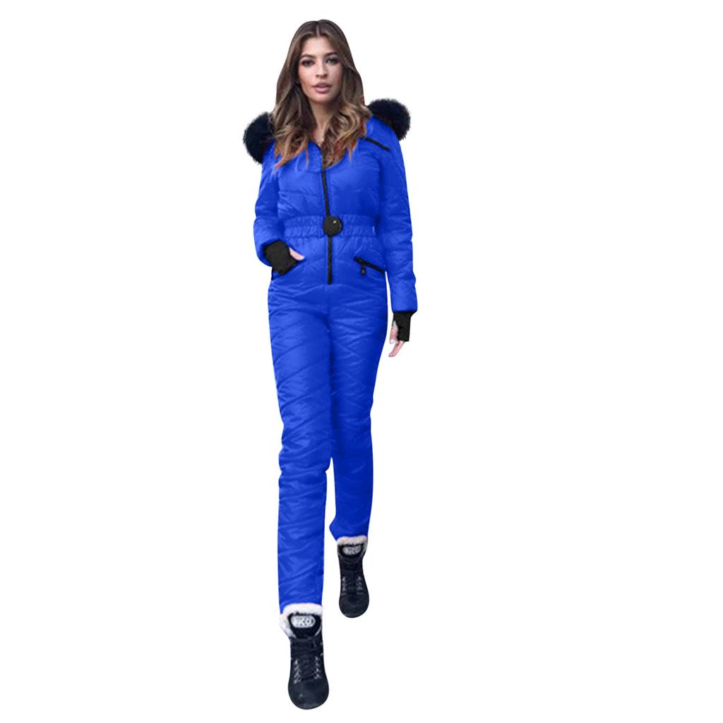 Women Fashion Casual Thick Hot Snowboard Skisuit Outdoor Sports  Zipper Ski Suit