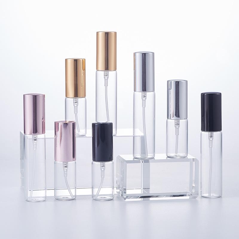 5ml-10ml Glass Perfume Spray Bottle: Portable, Transparent, Refillable, Empty Sample Container.