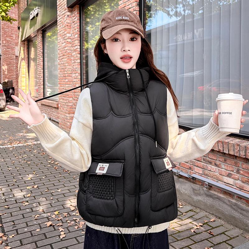 New Winter Fashion Small Down Cotton Vest Thickened Versatile Sleeveless Jacket Tide