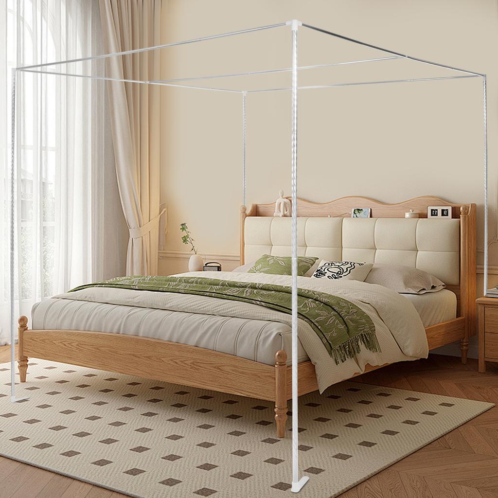 Support of Mosquito Net Canopy Bed Frame with Stainless Steel Poles and Bedroom Decor Bracket 2x2x2m
