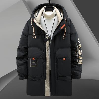 Winter Herren Große Größe Mittellange Lockere Lässige Dicke Daunenjacke