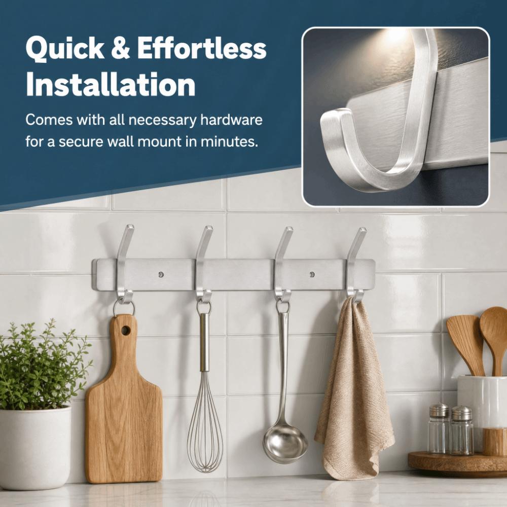 Stainless Steel Coat Hook Silver Coat Hanger Practical Towel Rack  Home Office