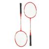 LEIJIAER Badminton Racket Set of 2 Player Iron Alloy Professional Training Replacement Equipment Red