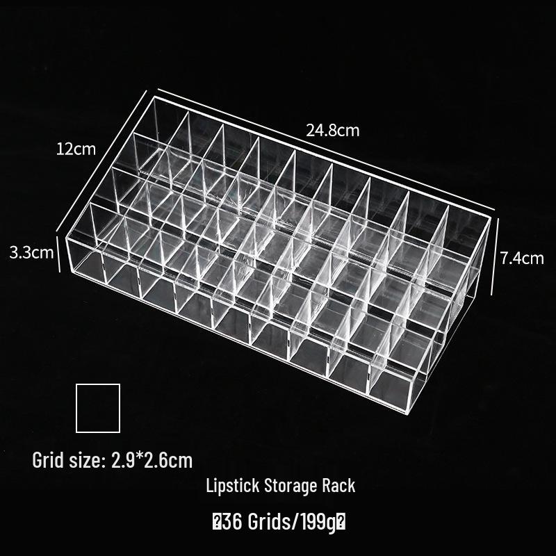 Transparent Lipstick and Nail Polish Organizer with Multi-Grid Storage